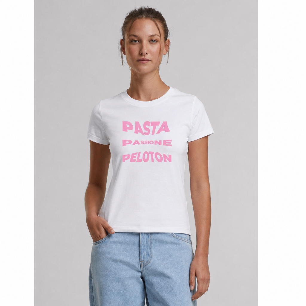 T- Shirt PASTA-PASSIONE- PELOTON Loose Fit Tee White