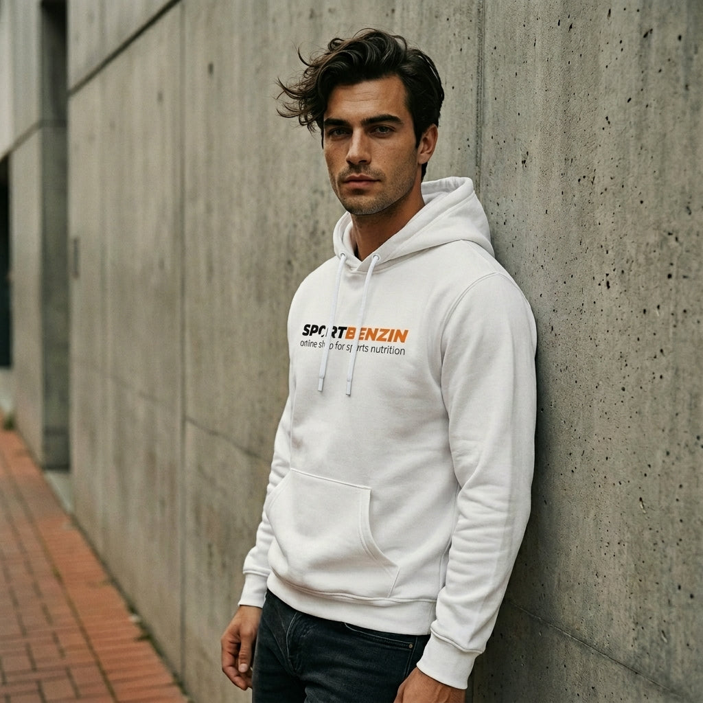SPORTBENZIN Hoodie weiß