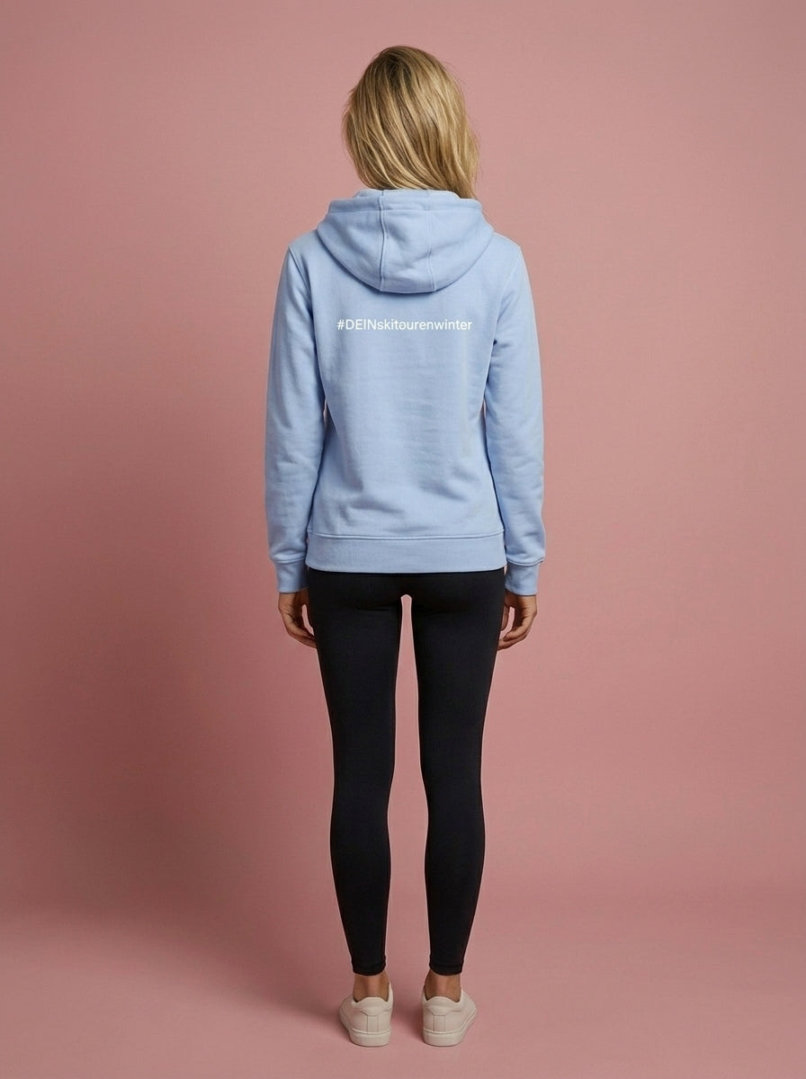 #DEINskitourenwinter Hoodie skyblue