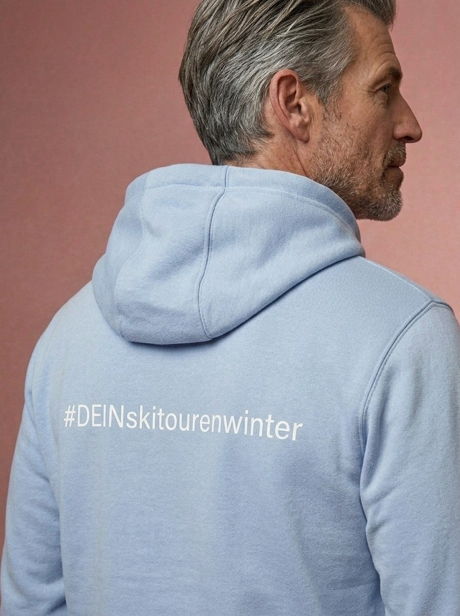#DEINskitourenwinter Hoodie skyblue